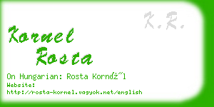 kornel rosta business card